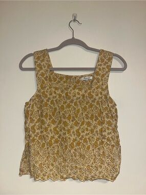 Madewell Floral Cotton Tank - Mustard & Cream